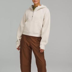 Scuba Oversized Half-Zip Hoodie - size M/L color White Opal